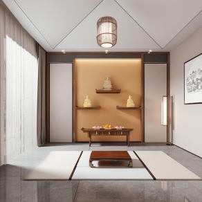 新中式祠堂3D模型下载